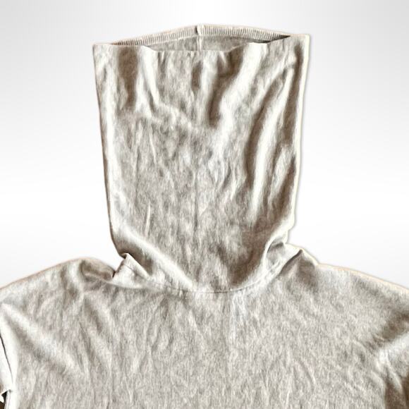 LILLA P Cotton Cashmere Women‎ Medium Gray Pink Blue Soft Turtle Cowl Zipper - Picture 5 of 8